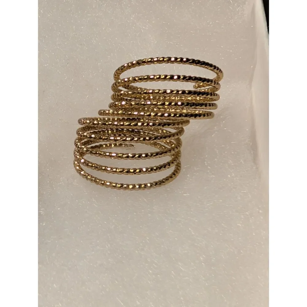 Vintage Handmade Crocheted Band Ring with a Vintage Scarf Ring